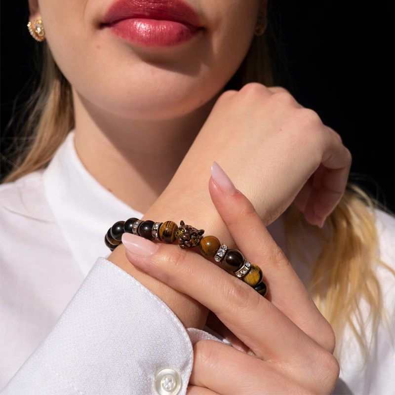 Bratara Ochi de Tigru cu cap de tigru, piatra indeplinirii dorintelor