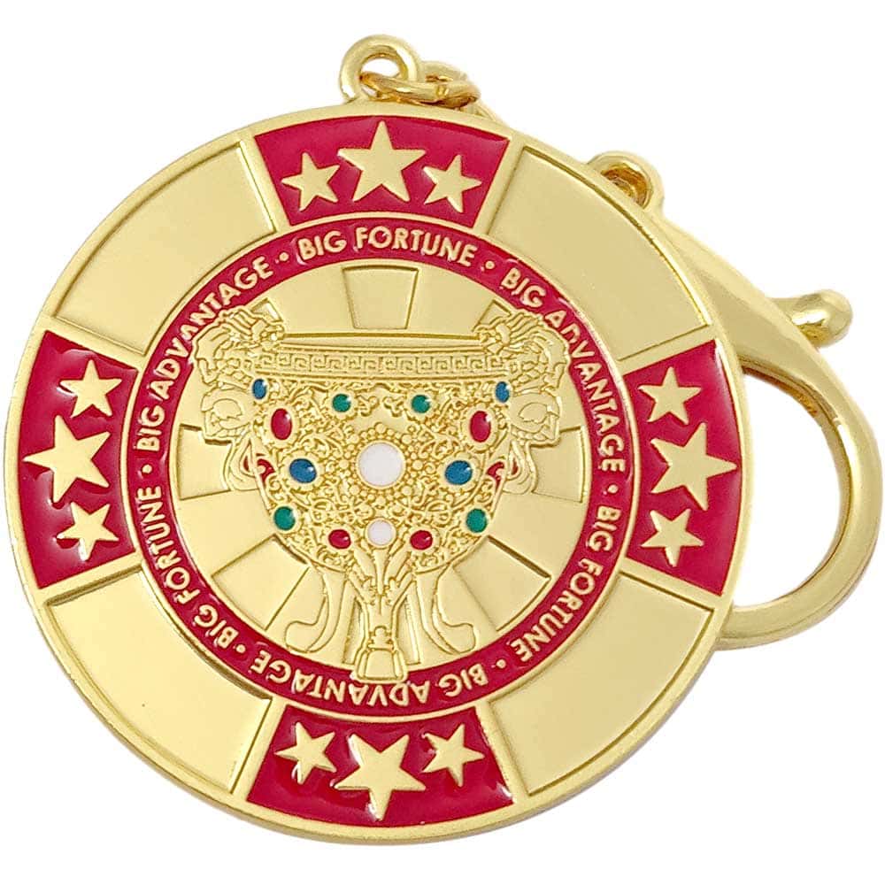tire Motivate evaporation Breloc Big Fortune, amuleta feng shui pentru castiguri si succes, metal  auriu cu rosu 11 cm | Zodiacool