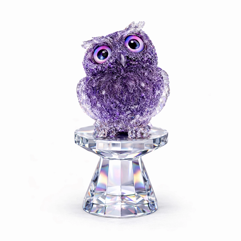 Bufniță Ametist, simbol al înțelepciunii, piatra divinității