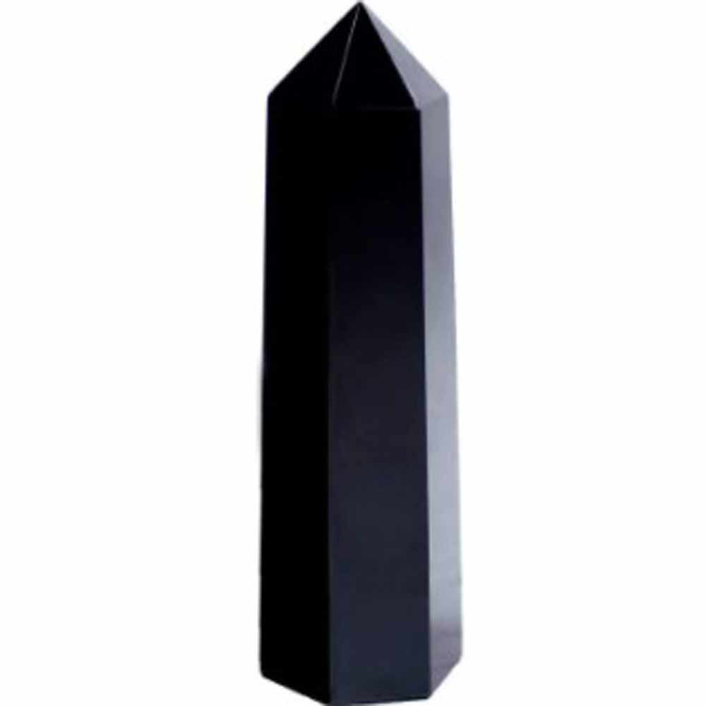 Obelisc cristal Onix, piatra semipretioasa pentru forta interioara, turn decor negru 8 - 12cm, 60g