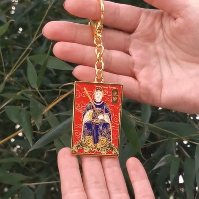 Tai Sui breloc, amuleta de protecție și bunăstare materială, metal solid roșu