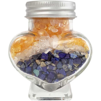 Pietre semipretioase Citrin, Cristal de Stanca si Lapis Lazului, borcan in forma de inima, 245 g