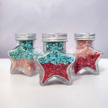 Pietre semipretioase Turcoaz si Coral, borcan in forma de stea, 230 g