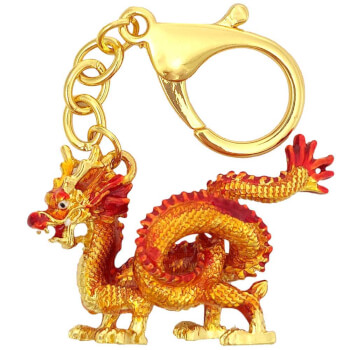 Amuleta Dragonul pamantului magic 2022, breloc feng shui pentru noroc de abundenta si curaj, auriu