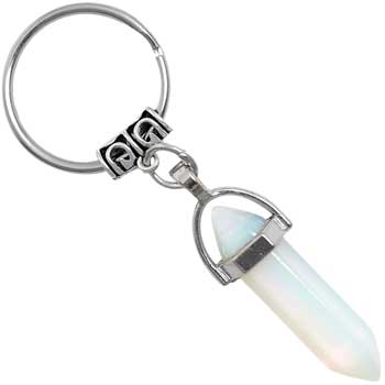 Breloc cristal opal, piatra celor care isi cauta jumatatea, accesoriu pentru geanta sau chei