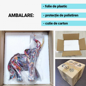 Elefant trompa în sus, decoratiuni de interior top art multicolor 26 cm