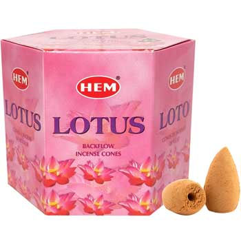 Conuri backflow Lotus parfumate pentru fantani cu fum, gama HEM profesional 40 buc