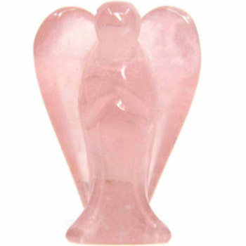 Statueta inger, cuart roz, piatra remediu al emotiilor negative